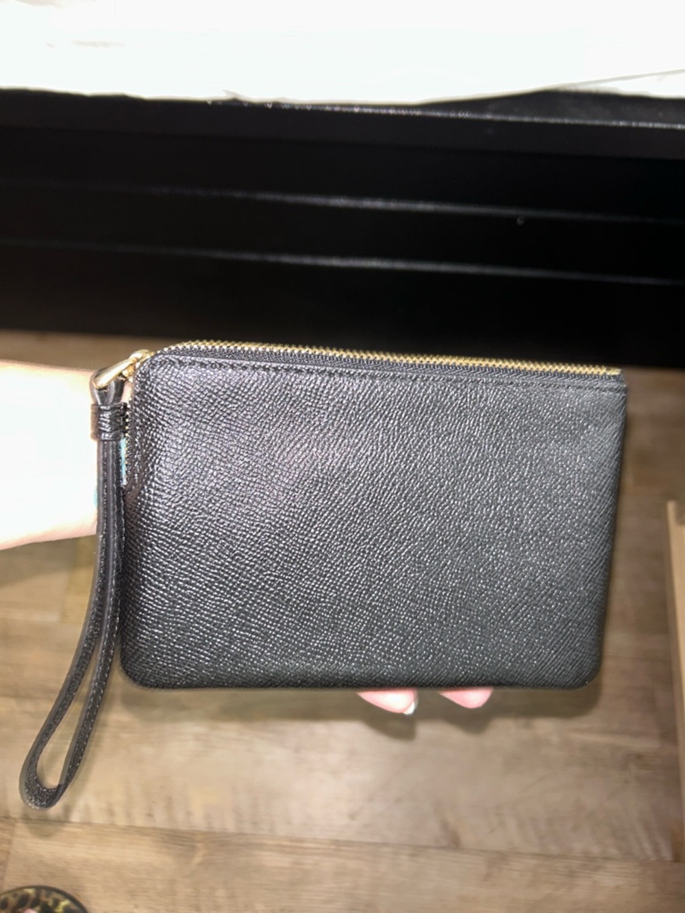 Coach cross grain black corner zip wristlet NWOT - Picture 4 of 6